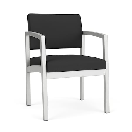 Lesro Lenox Steel Guest Chair, Graphite (Gray) Seat, Graphite Back, 22.5 W 24.5 L 32 H, Fabric Seat LS1101